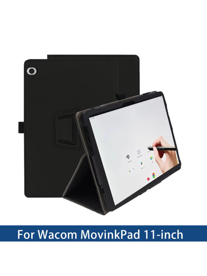 YOUQEEC Schutzhülle für Wacom Movink 11,45 Zoll in Schwarz mit Klappständer, Stifthalter und Handschlaufe aus PU-Material - Bild 6