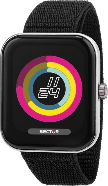 Sector Smartwatch, Edelstahl, 38 mm, Schwarz, Unisex - Bild 1