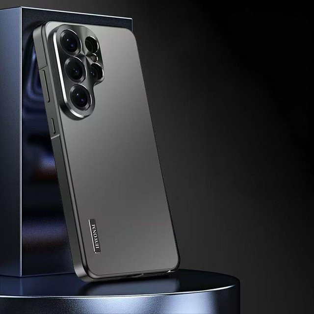 Magnetische Handyhülle aus Aluminiumlegierung mit Kameraschutz für Samsung Galaxy S26 S25 S24 S23 S22 S21 Ultra, Schwarz - Bild 1