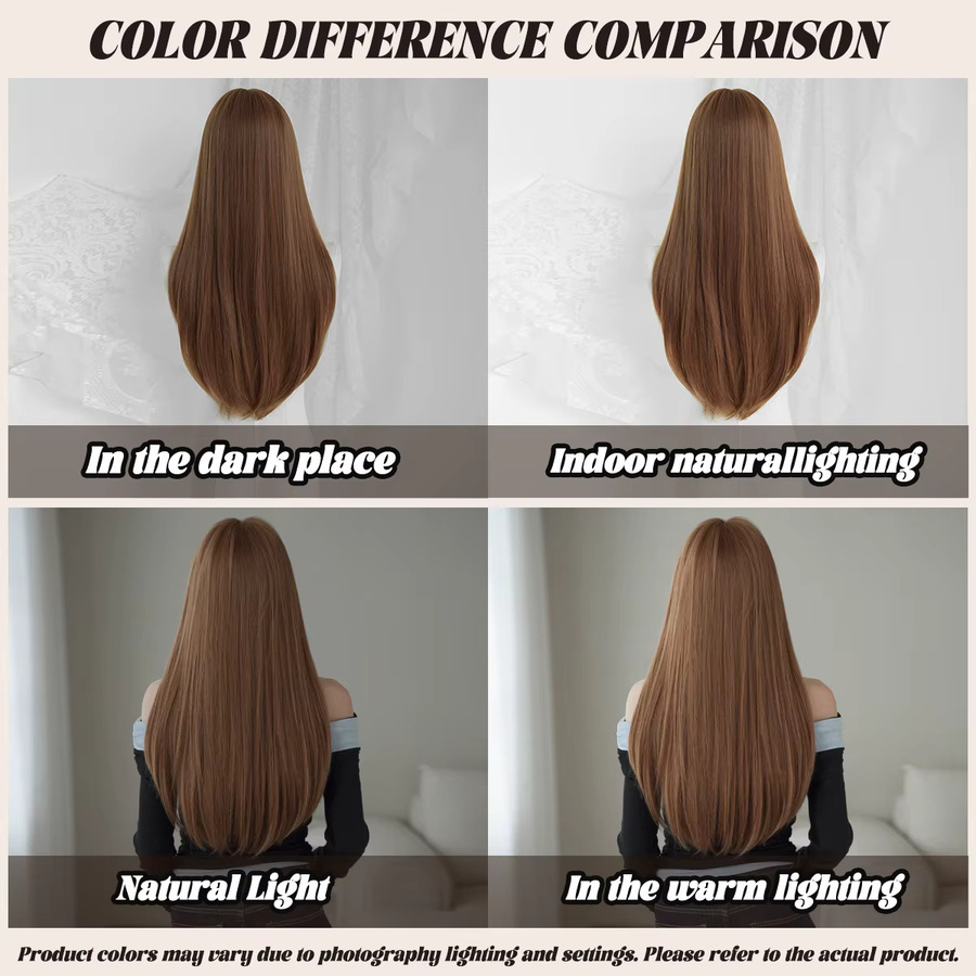 7JHH WIGS Perücke, lange geschichtete Haare, honigbraun, Damen - Bild 4