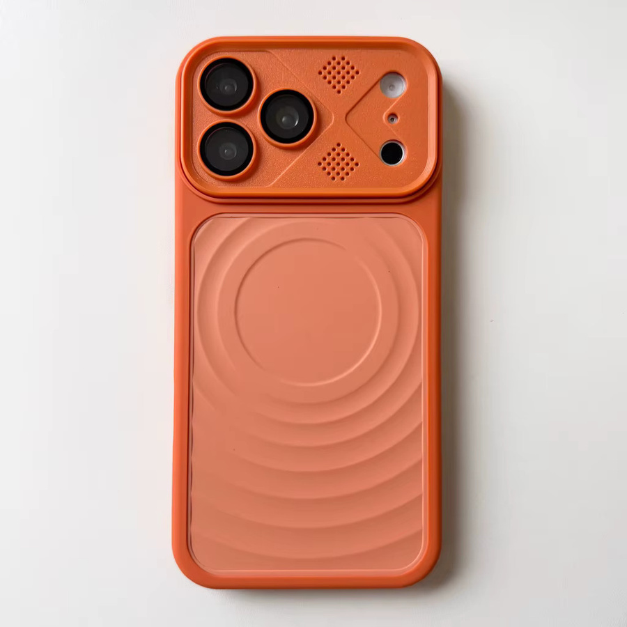 Magnetische Handyhülle mit Wellenmuster und großem Fenster sowie Kameraschutz in Beige für iPhone 17 16 15 14 Pro Max - Bild 3