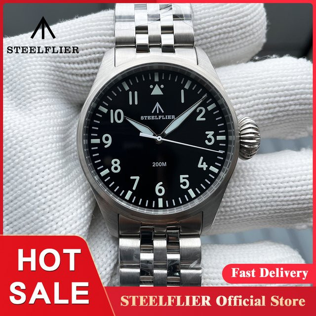 STEELFLIER Armbanduhr Edelstahl, Quarz, Saphirglas, Schwarz, Unisex - Bild 1
