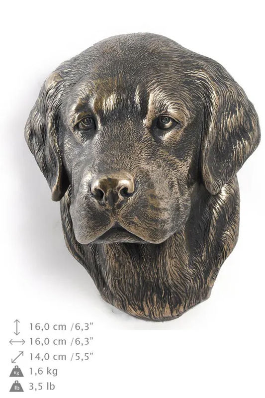 Art-Dog Golden Retriever Hundestatue als hängende Büste aus Kunstharz und Metall in Braun - Bild 6