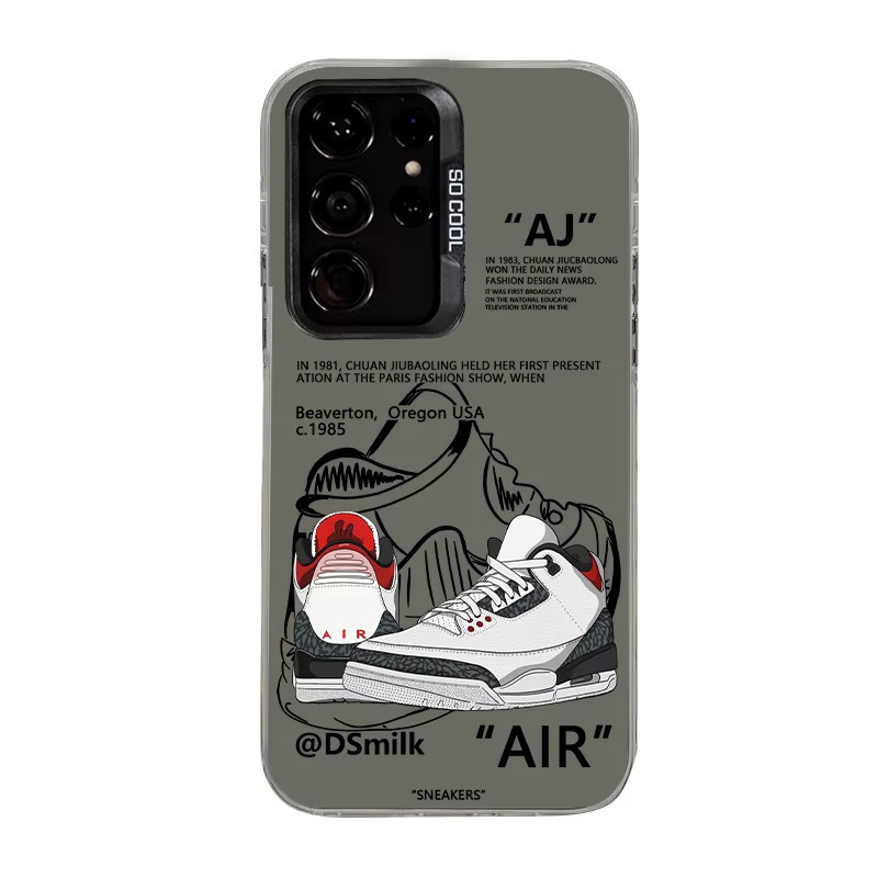Sneakers Handyhülle für Samsung Galaxy S26 S25 S24 Ultra Plus A57 A56 A37 A36 A17 A16 A07 A06 M56 in Weiß mit Laser PC+TPU Schutzhülle - Bild 3