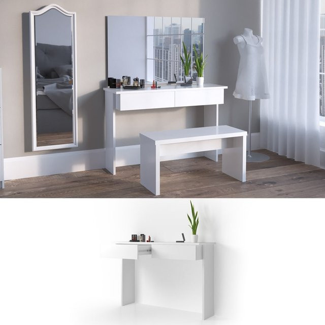 Vicco Schminktisch Azur Kosmetiktisch in Weiß Hochglanz, Breite: 120 cm - Bild 1