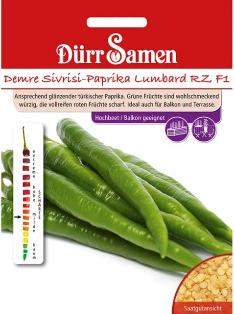 Dürr Samen Demre Sivrisi-Paprika Lumbard Rz F1 Saatgut - Bild 1