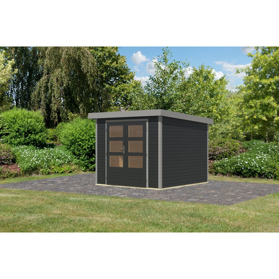 Karibu Gartenhaus Diego 3,5 C in Anthrazit und Grau, B/T/H: 209 x 238 x 242 cm - Bild 2
