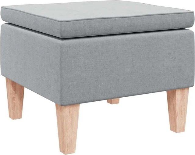 vidaXL Hocker in Hellgrau mit Holzbeinen aus Gummiholz - Bild 1