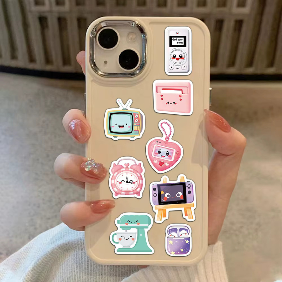 8 Stück kreative Aufkleber mit grünen Pflanzen und Snack-Motiven für Notebook, Skateboard und Smartphone-Hüllen, grün und mehrfarbig - Bild 2