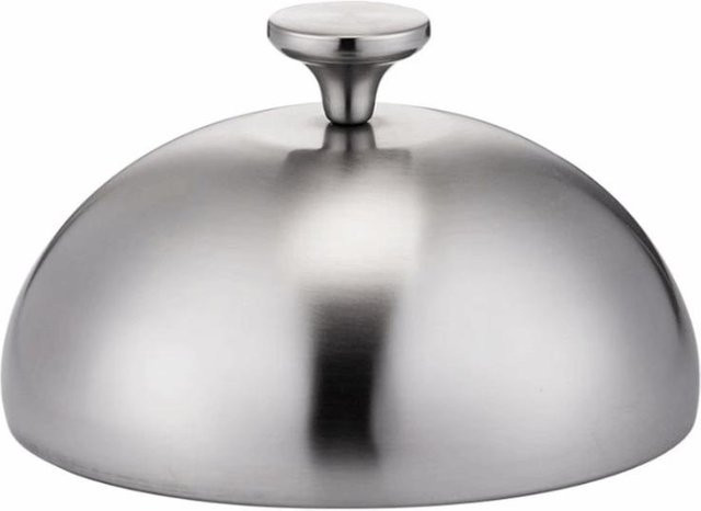 Yusgiang23212 Runde Burgerhaube aus Edelstahl in Silber, Durchmesser: 14 cm - Bild 1
