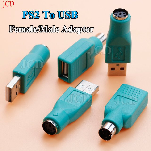 JCD USB zu PS2 Adapter Konverter für Tastatur und Maus zur Verbindung mit PC und Laptop - Bild 1