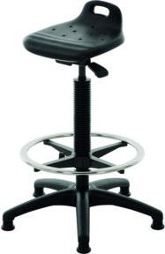 STIER Stehhilfe mit Gleitern, Fußring und Tragegriff, PU-Sitz, Sitzhöhe: 57 cm - 82 cm - Bild 1