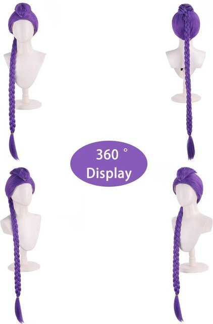 Rumi Lumi Cosplay Perücke, Synthetisches Haar, Lila, 120 cm - Bild 1