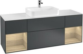 V&B Waschtischunterschrank Finion in Eiche mit lackierter Oberfläche, Breite: 160 cm, Tiefe: 50,1 cm - Bild 1