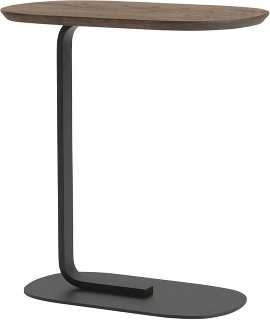 Muuto Relate Beistelltisch in Braun mit ovaler Platte und Metallgestell - Bild 1