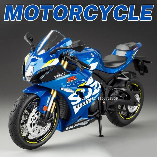 MAKEDA Suzuki GSX1000R HP4 Modell Motorrad, 1:12, Metall, mit Licht und Sound - Bild 1