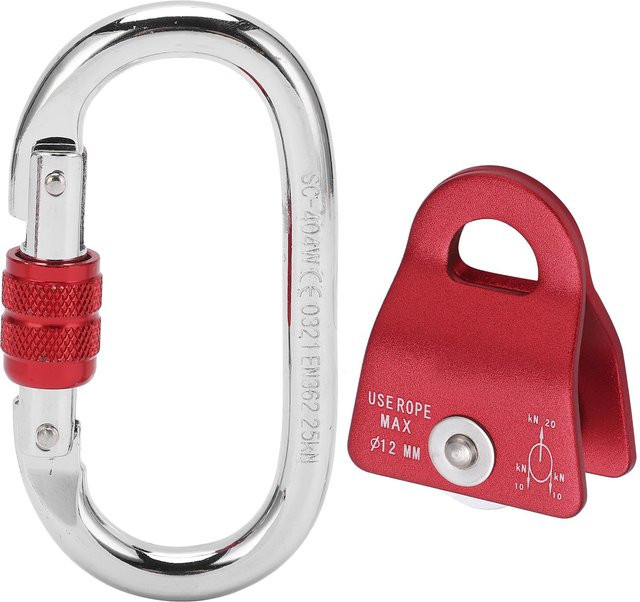 Igeteck Seitenschwingrolle aus Aluminiumlegierung für Bergsteigen und Felsklettern in Rot - Bild 1