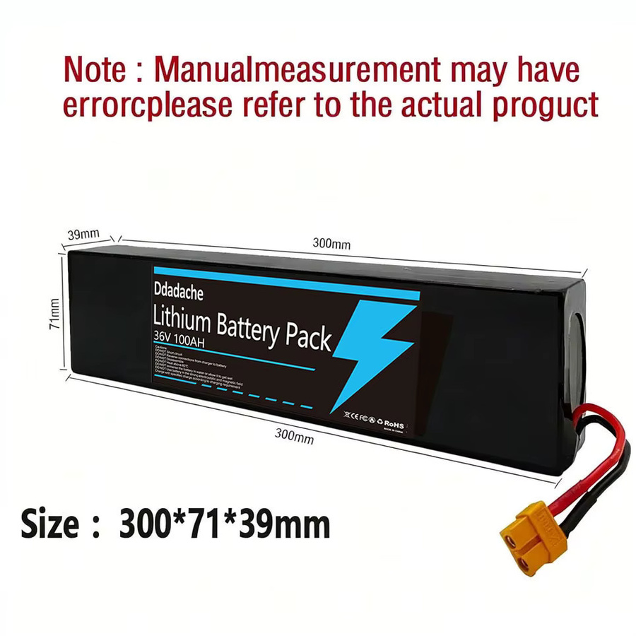 KUGOO Lithium-Ionen-Akku 36V 100000mAh 10S3P für Elektroroller S1 S2 S3 mit BMS, Schwarz - Bild 2