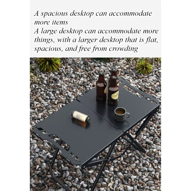 LIUSHADUOLA Outdoor Stapeltisch Schwarz Faltbarer Taktischer Campingtisch aus Metall für Picknick und Camping - Bild 5