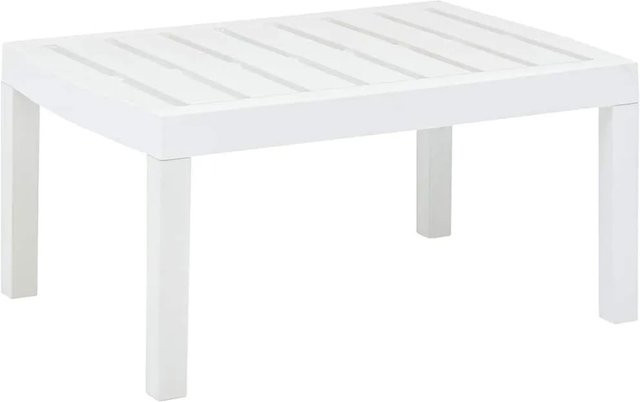 Furnicato Gartentisch aus Kunststoff in Weiß, B/T/H: 78 x 55 x 38 cm - Bild 1