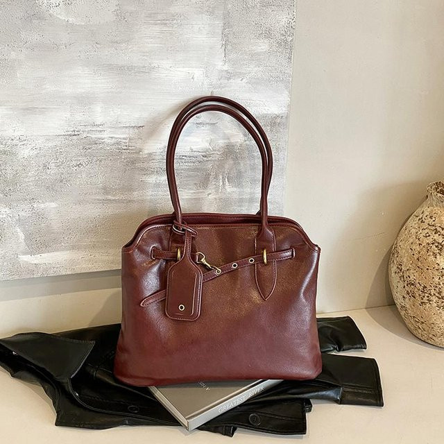 Handtasche Damen, PU-Leder, rot, 41x29x13cm - Bild 1