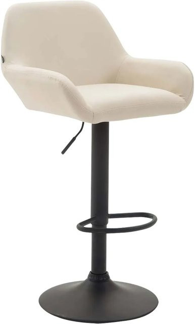 DELUKE Barhocker DUBLIN Tresenhocker mit Lehne aus Kunstleder in Creme und Schwarz - Bild 1