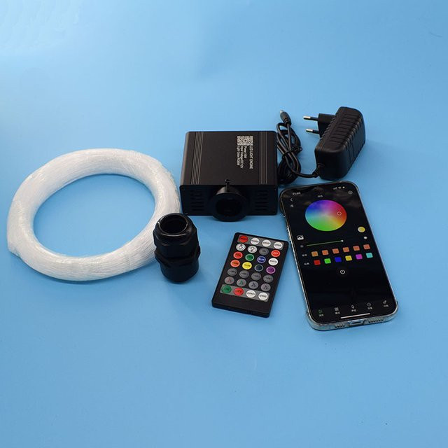 SENVODO RGBW LED Glasfaser Licht-Set mit App-Steuerung und Twinkle-Effekt, 16W, DC12V, Multicolor, für Sternenhimmel in Auto oder Haus - Bild 1