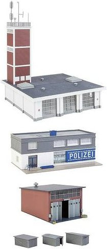 Faller H0 Aktions-Set Einsatzkräfte mit Feuerwehr und Polizei - Bild 1