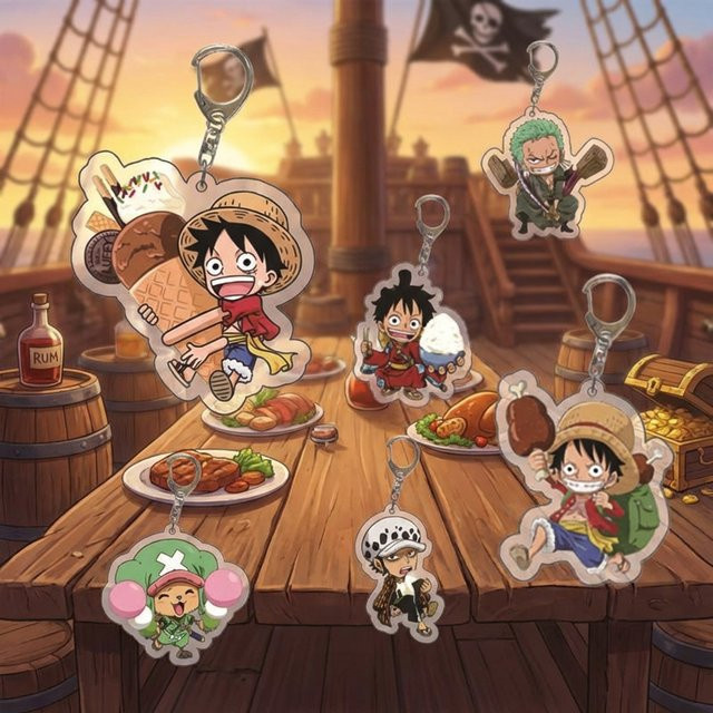 Bandai One Piece Acryl-Schlüsselanhänger Luffy Zoro, Zubehör - Bild 1