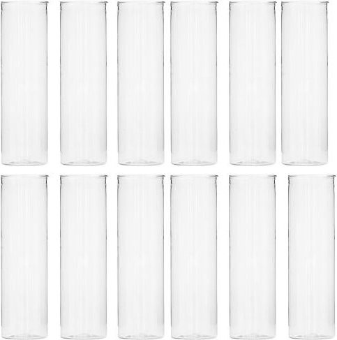 Aunel Set aus 12 transparenten Zylinder-Blumenvasen aus Kunststoff in modernem Design für Tischdekorationen bei Hochzeiten oder Partys - Bild 1