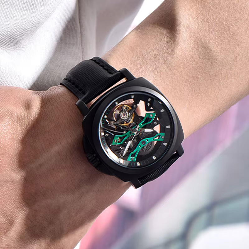 PAGANI DESIGN Armbanduhr, Automatik, Skeleton, 40 mm, Herren, Black green - Bild 4