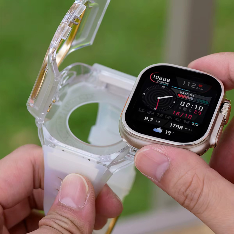 FancyWrist Modifikationskit für Apple Watch Ultra, Transparentes Gehäuse, Silikonarmband, Unisex - Bild 4