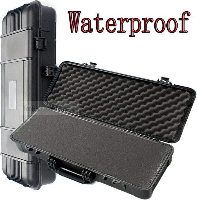 Wasserdichte Hartschalen-Tragetasche in Schwarz als stoßfeste Sicherheitsbox mit Schwamm zur Aufbewahrung von Instrumenten und Werkzeugen - Bild 1