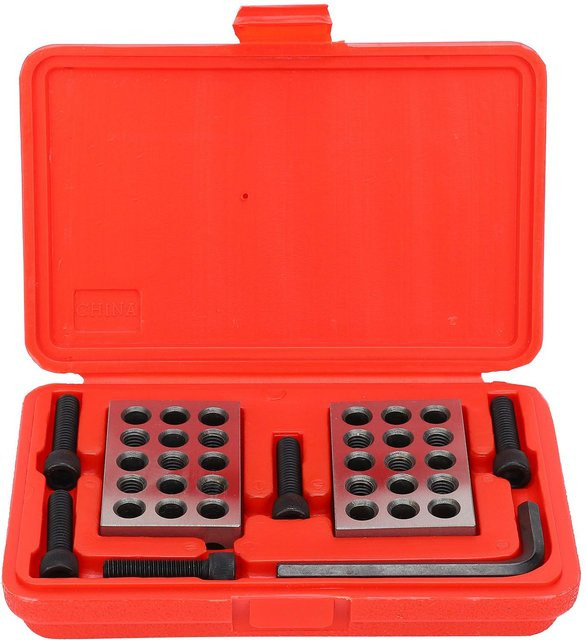 Koogeelife 1-2-3 Präzisions-Messblöcke aus Edelstahl mit 23 Löchern und Schraubenschlüsselbox in Weiß und Silber - Bild 1