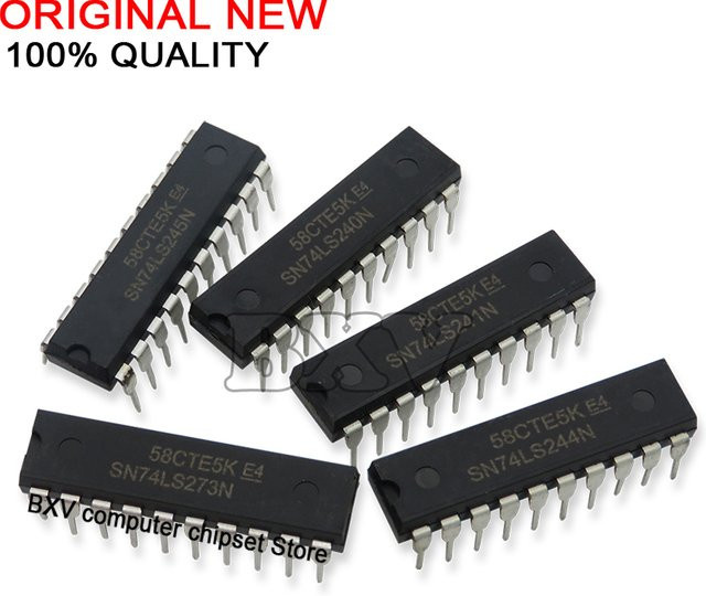 10er Set BXV Logik-ICs SN74LS245N SN74LS373N SN74LS240N SN74LS241N SN74LS244N SN74LS273N SN74LS374N in Schwarz - Bild 1
