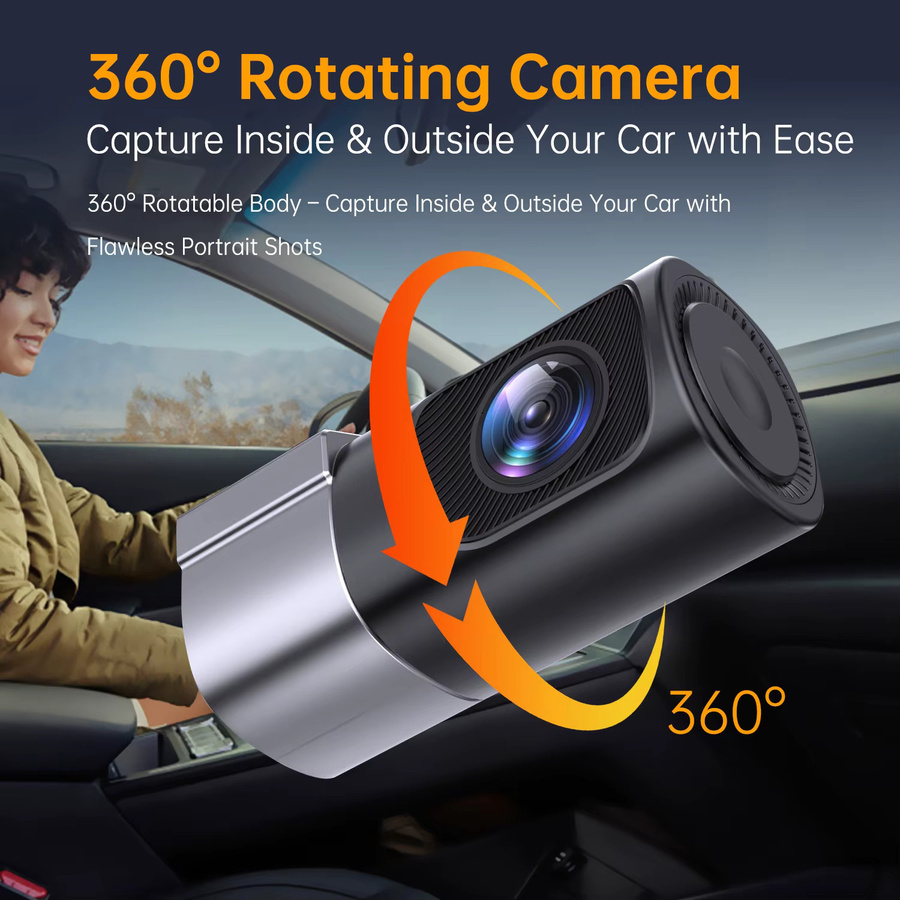 Eye4U DashCam Full HD 1080P Fahrzeug-Videorecorder mit WiFi und App-Steuerung sowie 360 Grad Rotation und Nachtsicht für alle Autos - Bild 3