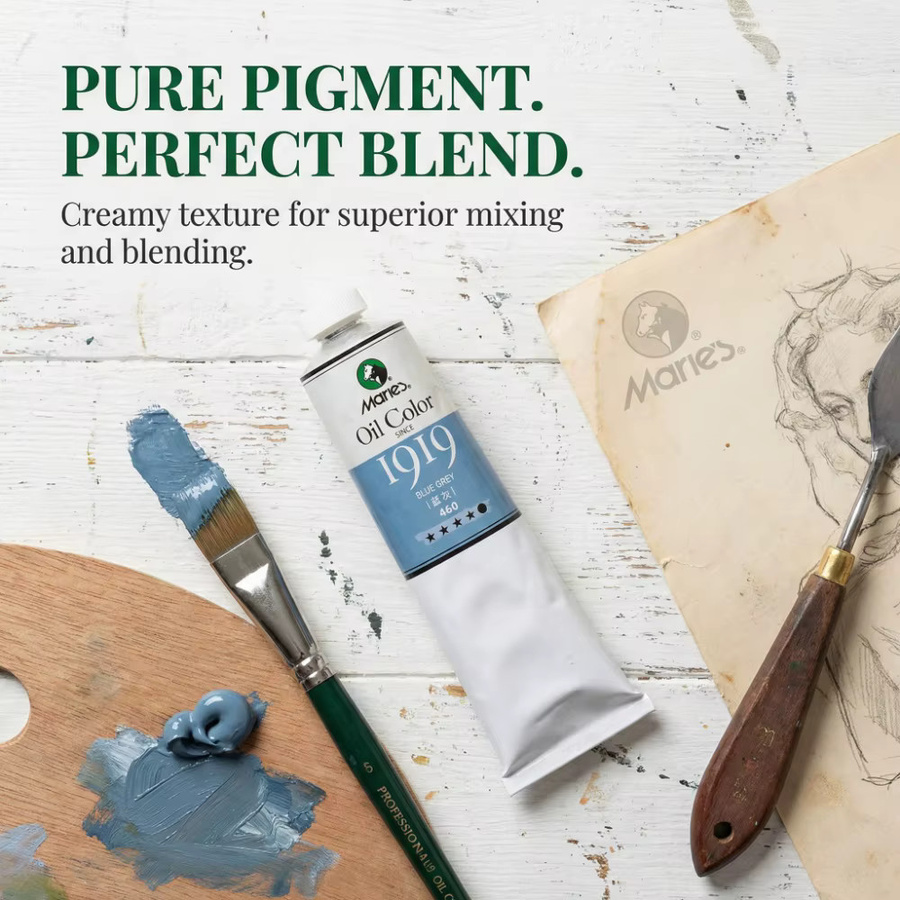 Marie's Premium Künstler-Ölfarbe Weiß, 170 ml Tube mit reichhaltigen Pigmenten für Leinwand, Stein, Keramik und Holz - Bild 2