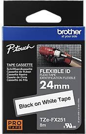 Brother Schriftbandkassette TZe-FX251 Flexibel, Breite: 24 mm, Farbe: Weiß, Schriftfarbe: Schwarz - Bild 3