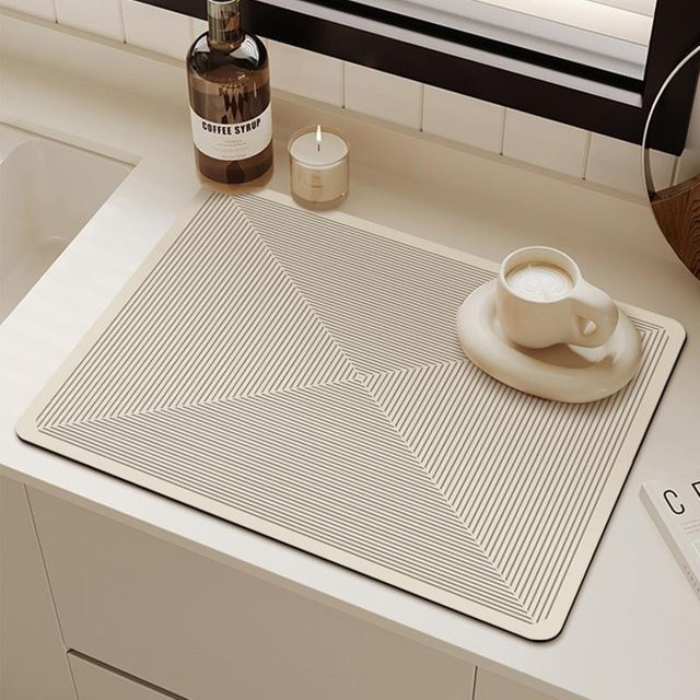 Rutschfestes Silikon-Abtropfpad für Kaffeemaschinen und Küchenarbeitsplatten, Grau, Breite: 40 cm, Tiefe: 30 cm - Bild 1