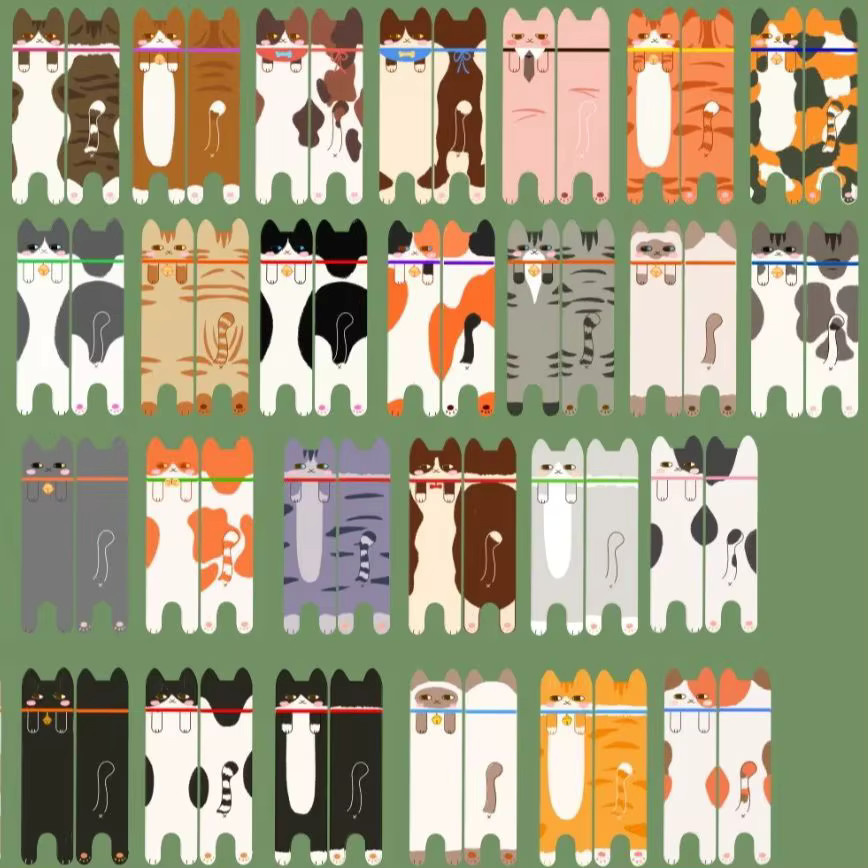 30 Stück dekorative Katzen Lesezeichen aus Papier mit doppelseitigem Muster in Multicolour für Schüler und Büro - Bild 4