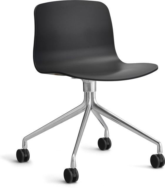 HAY About A Chair AAC 14 Drehstuhl in Schwarz mit Rollen und mattem Finish - Bild 1