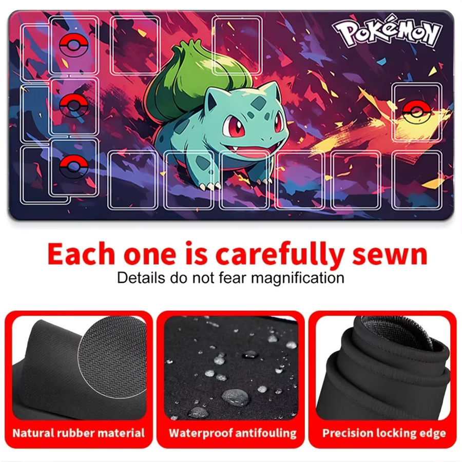 Potdemiel Gaming-Mauspad Bulbasaur Abstrakte Kunst, rutschfeste und erweiterte Schreibtischunterlage für Gamer, Mehrfarbig - Bild 4