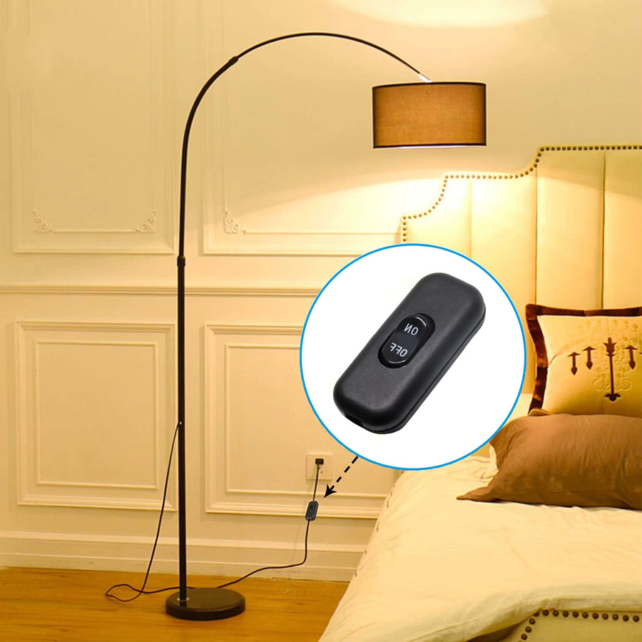 AOKIN Inline-Kabelschalter mit schwarzem Knopf, 6A 250V Ein/Aus-Schalter für Tischlampen und Schreibtischleuchten - Bild 5