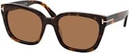 Tom Ford FT1216 Sonnenbrille, Quadratisch, Damen, Braun, Vollrand, Kunststoff - Bild 1