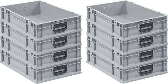 PROREGAL Spar Set 8x Eurobox Nextgen Portable Duo Transportbehälter Grau H x B x T: 12 x 40 x 60 cm - Bild 1