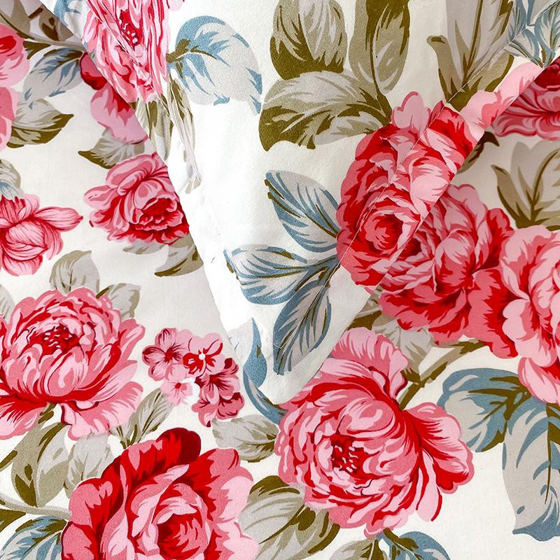 Spannbettlaken mit Blumenmuster in Multicolour, reaktiv bedrucktes Jacquard-Bettlaken aus Polyester, B/T/H: 90 x 200 x 25 cm - Bild 2