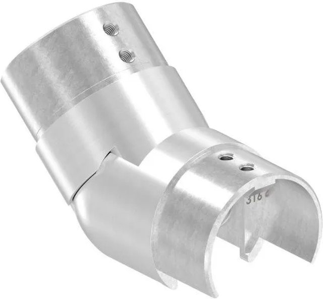 FeNau Flexibler Verbinder aus Edelstahl V4A für Nutrohr Ø 60,3 x 1,5 mm, Farbe Silber, Winkelbereich 25-55 Grad - Bild 1
