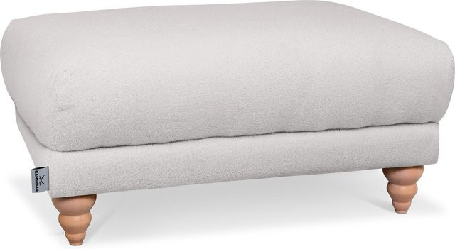 Hockerbank SANSIBAR LUND in Beige mit Eichenholz und Stoffbezug, B/T/H: 103 x 43 x 72 cm - Bild 1