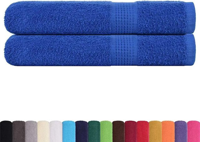vidaXL Saunatücher 2er-Set aus 100% Baumwolle in Blau, B/H: 80 x 200 cm, 360 g/m² - Bild 1