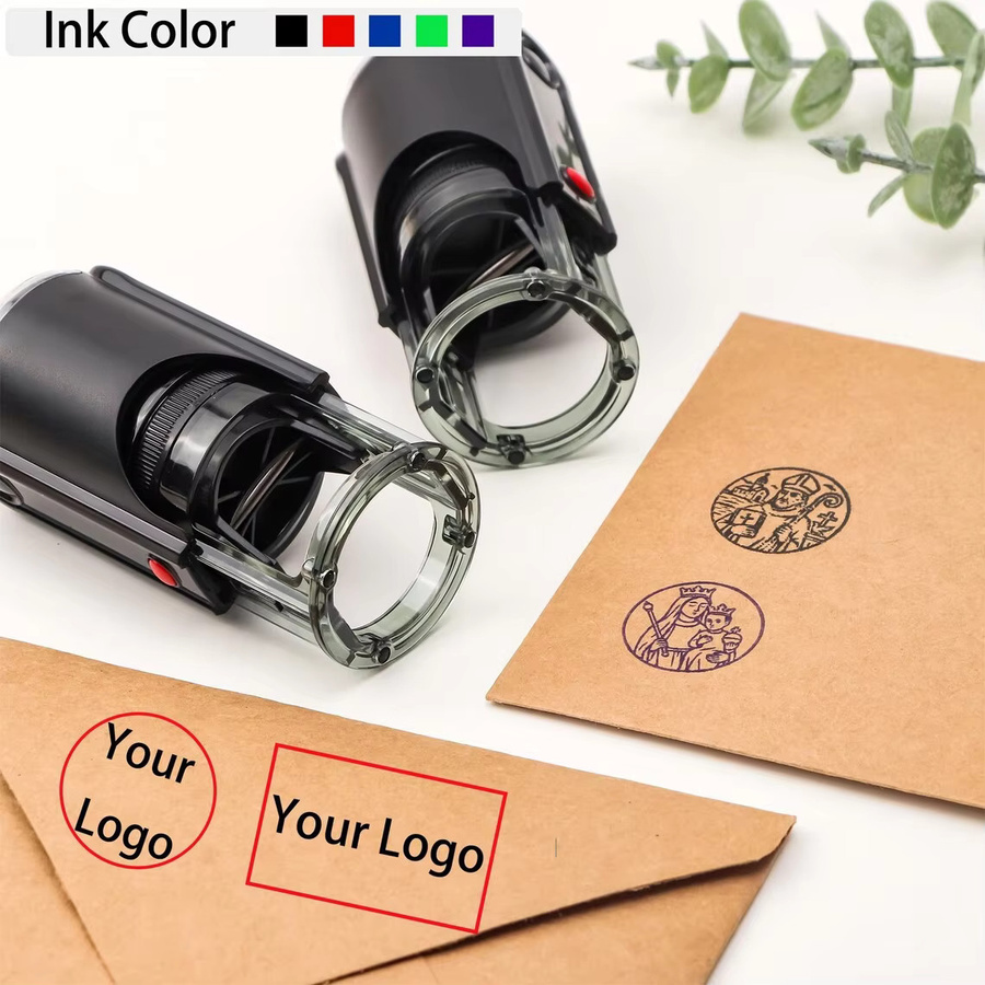 Personalisierter Namensstempel mit 24 Designs in Lila, selbstfärbender 25 mm Stempel für Schule und Geschenke - Bild 2
